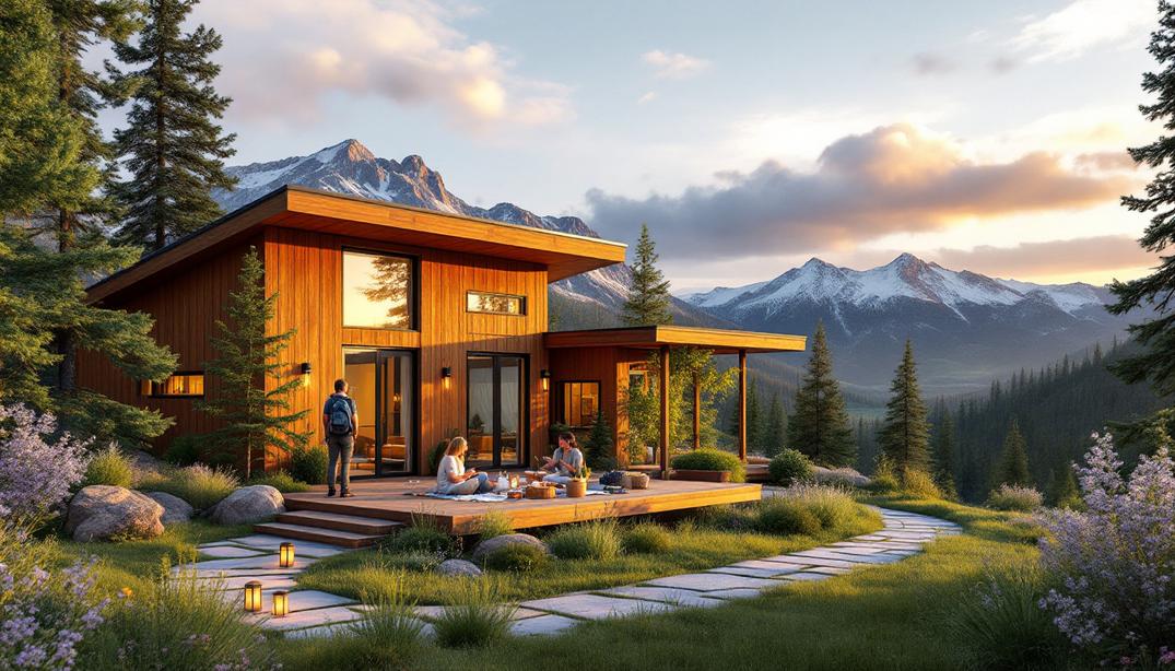 A wooden deck offers a relaxing spot with sweeping mountain views at Eastern Slope, Incline Village, NV.