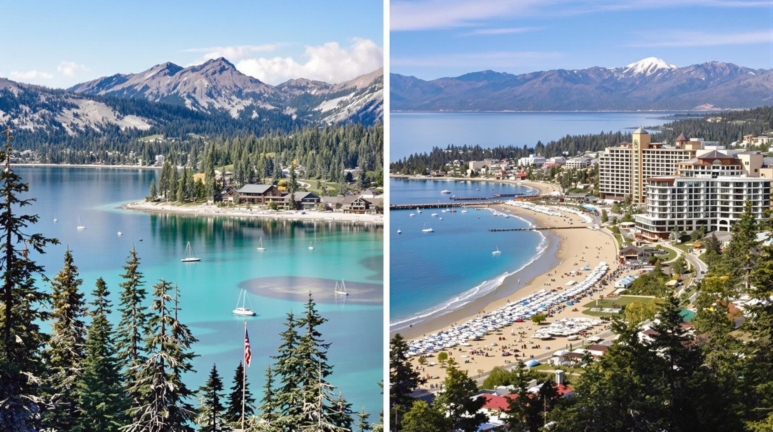 A comparison of North Tahoe and South Tahoe, highlighting unique attractions and experiences.