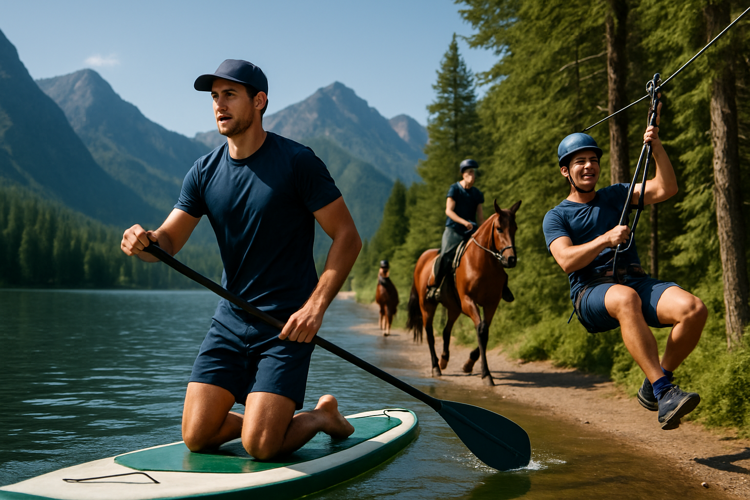 Paddleboarding, ziplining, and horseback riding adventure in the mountains – Outdoor Activities in North Tahoe.